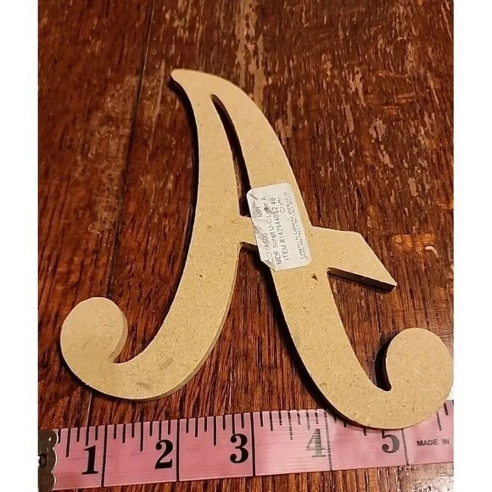 White Wood Letters 6 Inch, Wood Letters for‎ DIY, Party Projects (A)